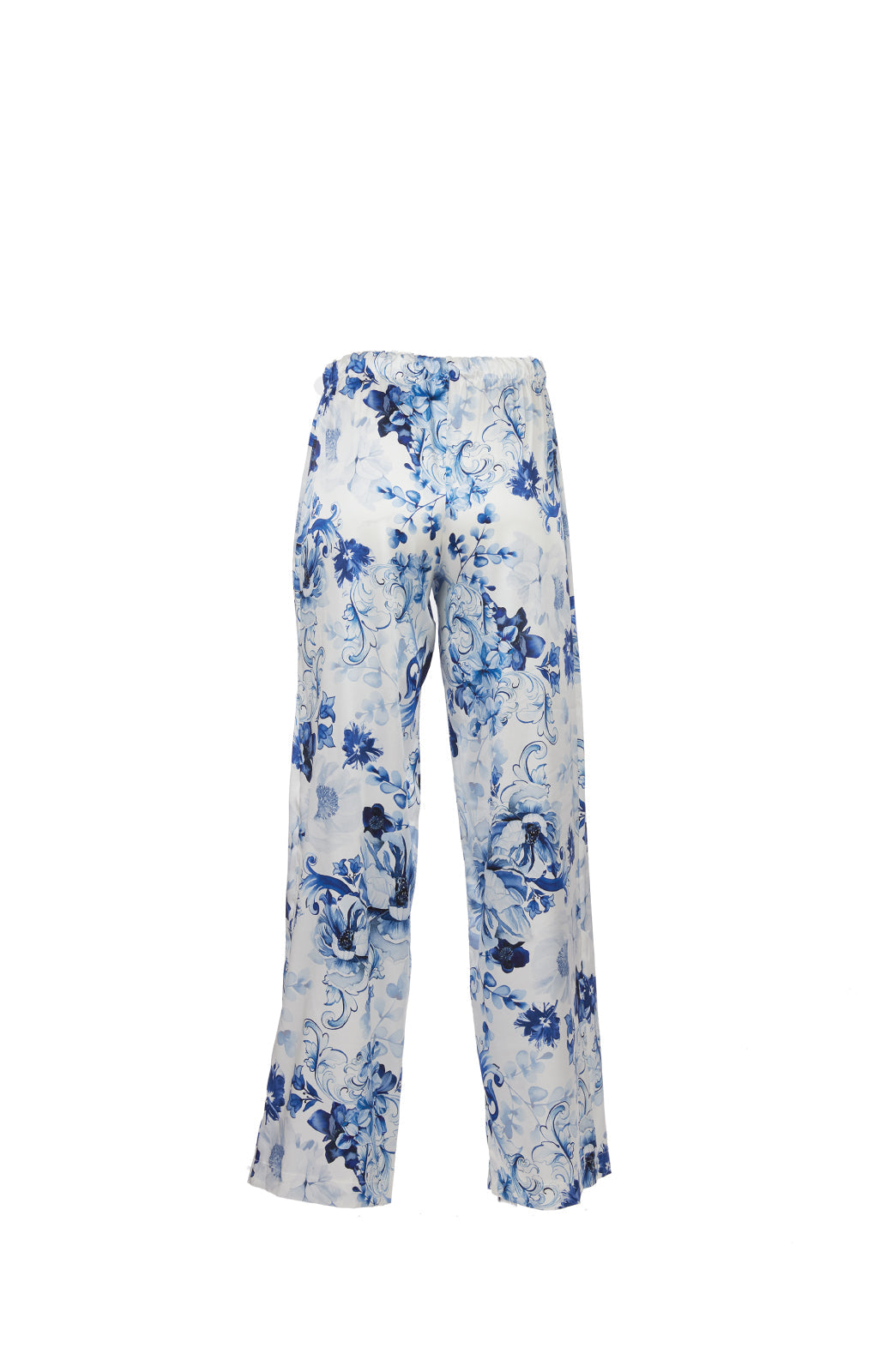 Blue Silk Pajama Pants