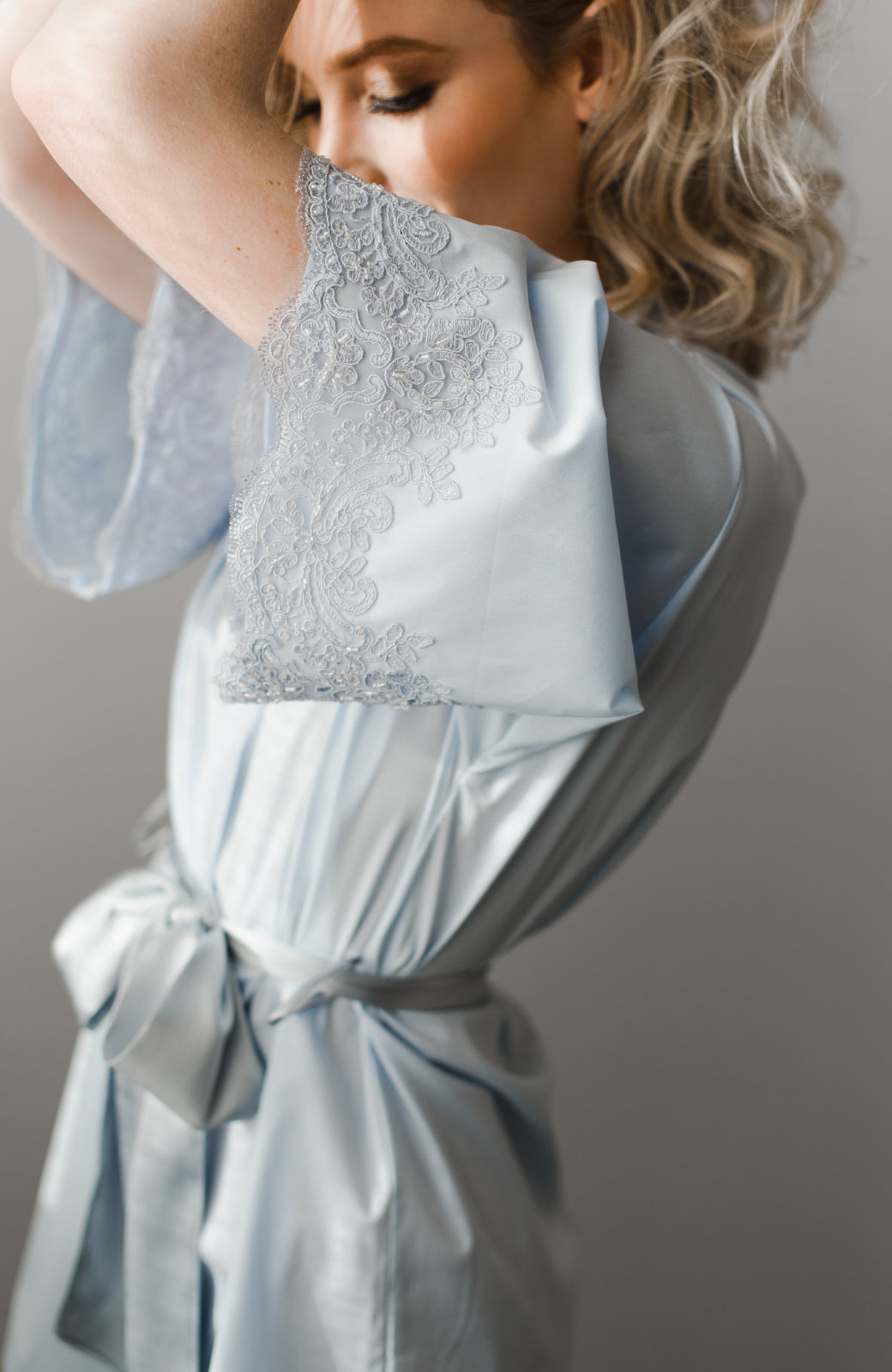 Alexandra Cotton Short Bridal Robe - Daphne Newman Design