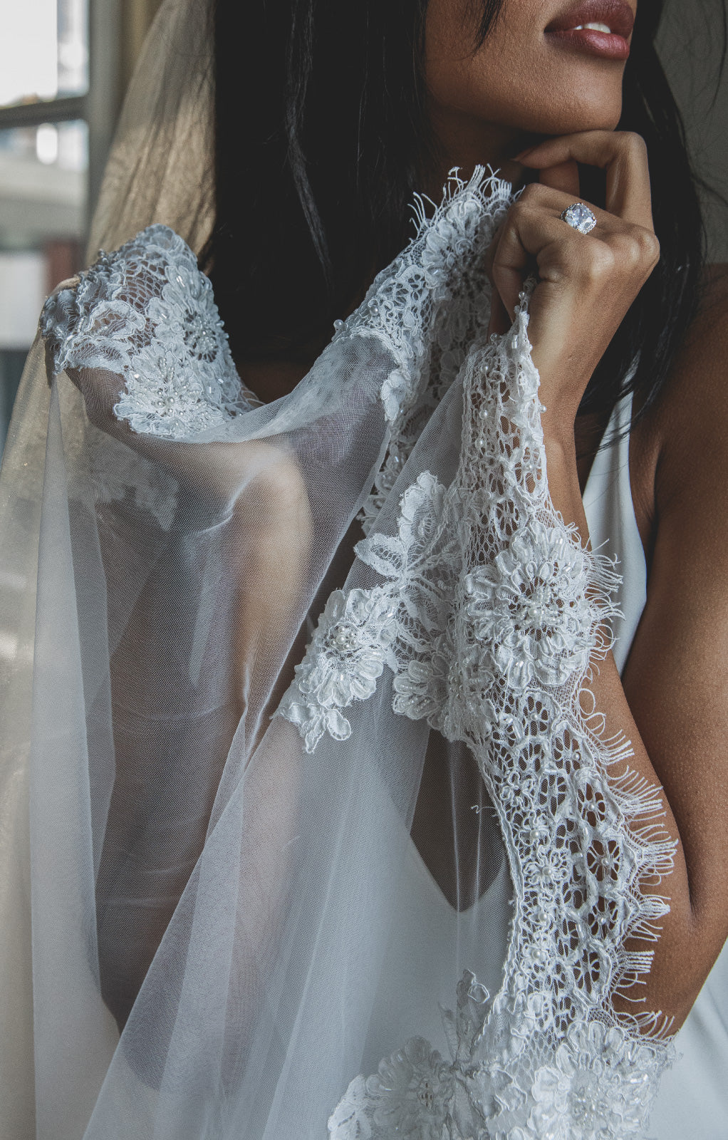 Jamie Lace Wedding Veil - Daphne Newman Design