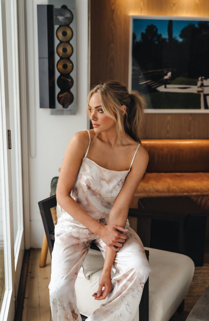 Floral Silk Pants